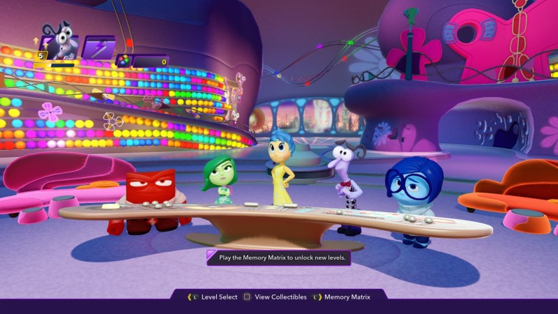 The characters from Inside Out in Disney Infinity 3.0.