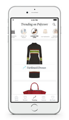 Polyvore Remix - homescreen with camera button