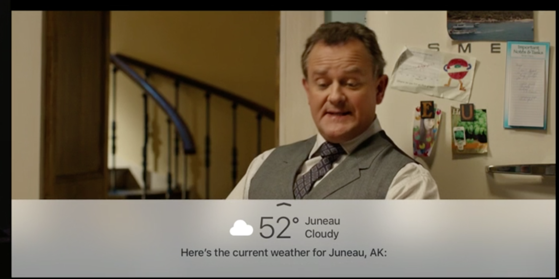 Weather from Siri in Apple TV.