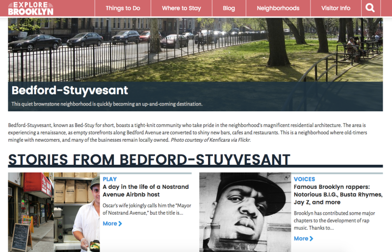 Explore Brooklyn website screenshot