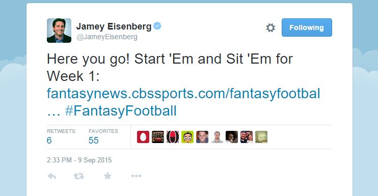 Twitter is where a number of fantasy football experts hang out.