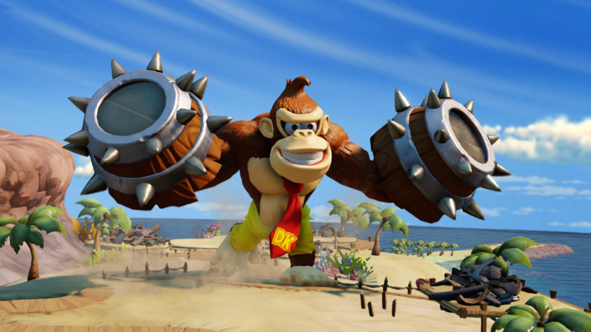 Maybe we could ask this Wii U exclusive Donkey Kong character to smash some of the bugs for us.