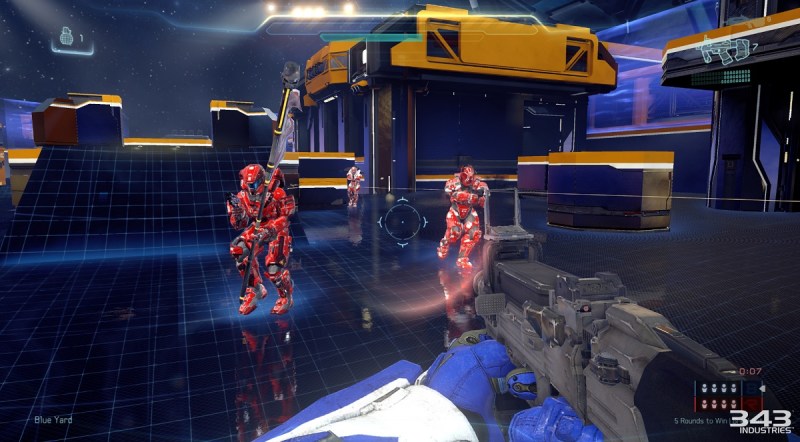 Crossfire map in Arena mode multiplayer for Halo 5: Guardians.