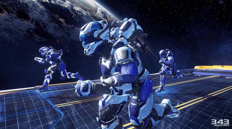 Crossfire map in Arena mode multiplayer for Halo 5: Guardians.