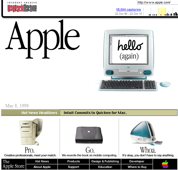 Apple Homepage 1998