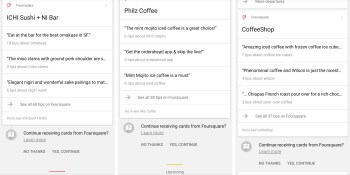 Google is testing Foursquare tips in Google Now, even when the app isn’t installed