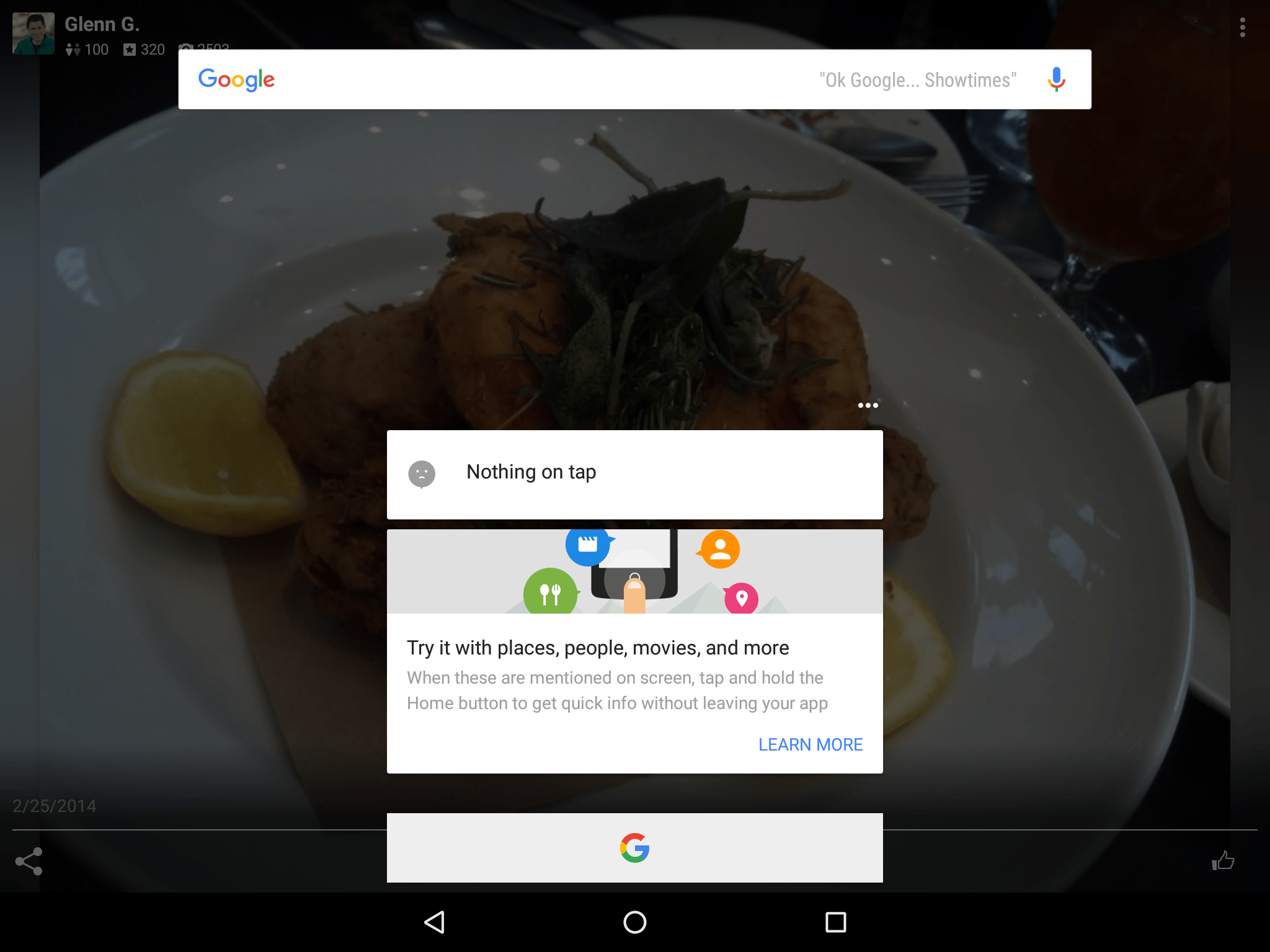 Google Now on Tap has no clue what this food is.