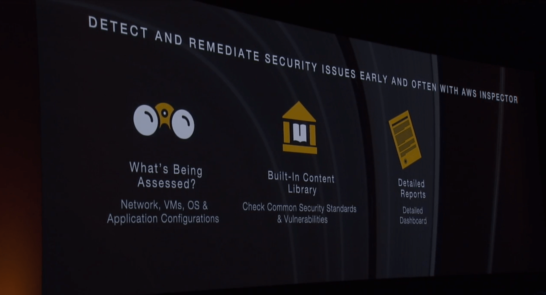 Amazon Web Services introduces the Amazon Inspector service in preview at the AWS re:Invent conference in Las Vegas on Oct. 7.