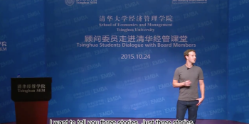 Watch: Mark Zuckerberg shares 3 stories in Chinese on believing, caring, and looking ahead