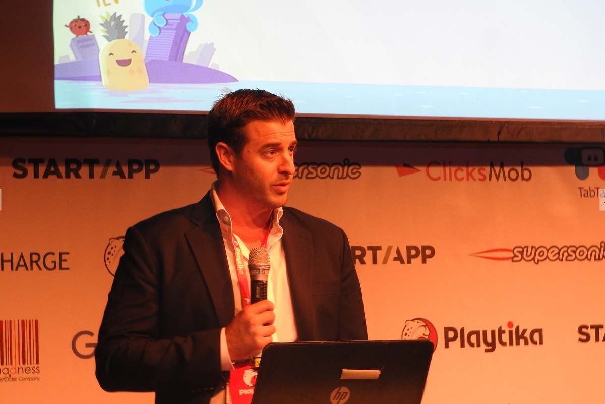 Adam Krejcik, managing director of digital and interactive gaming at Eilers Research, speaks at Casual Connect Tel Aviv.