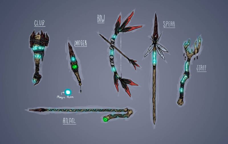 Weapons from Mulaka, by Lienzo