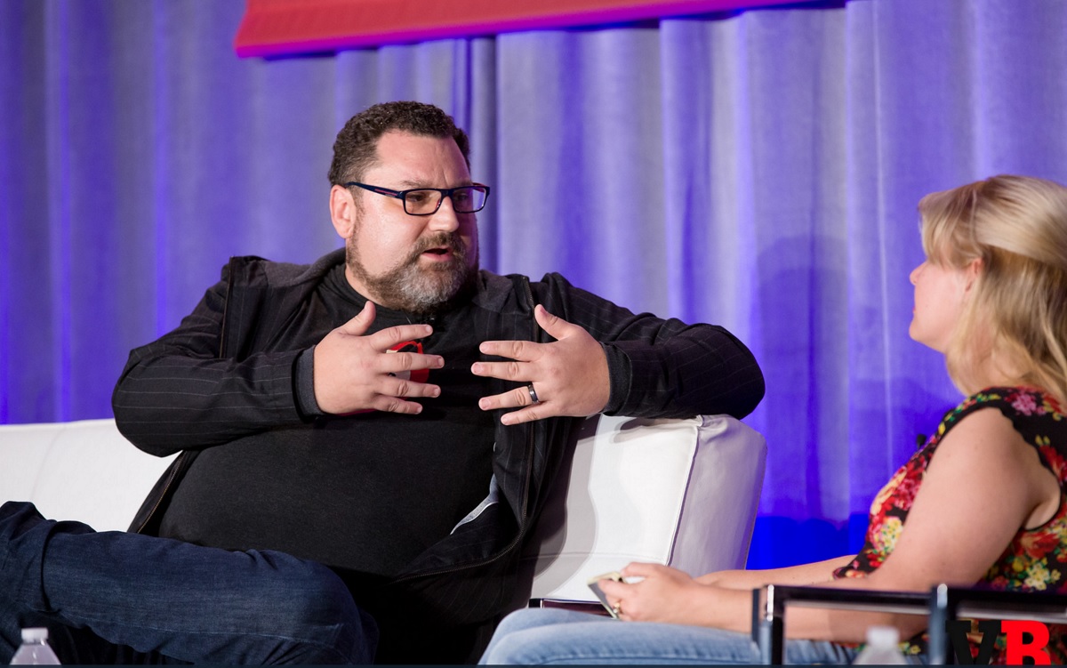 Chris Heatherly of Disney (left) and AJ Glasser of Facebook at GamesBeat 2015.