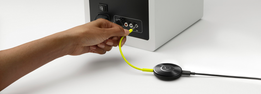 Chromecast Audio some other guy plugging it in