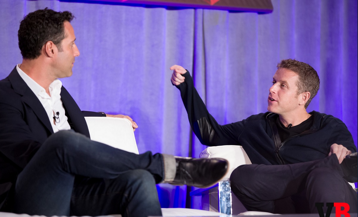 Jason Rubin of Oculus VR and Geoff Keighley of the Game Awards at GamesBeat 2015.