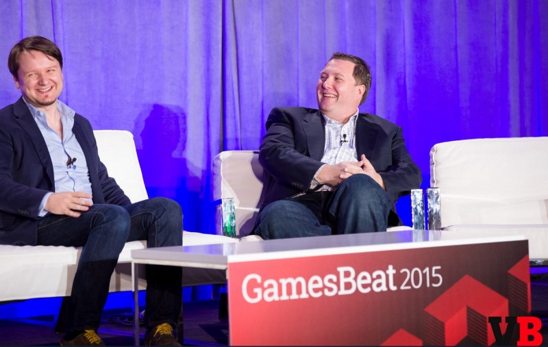 Mihai Pohontu (left) of Samsung and Greg Short of IEP at GamesBeat 2015.