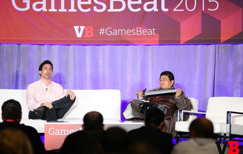 Niccolo De Masi of Glu Mobile and Dean Takahashi of VentureBeat at GamesBeat 2015.