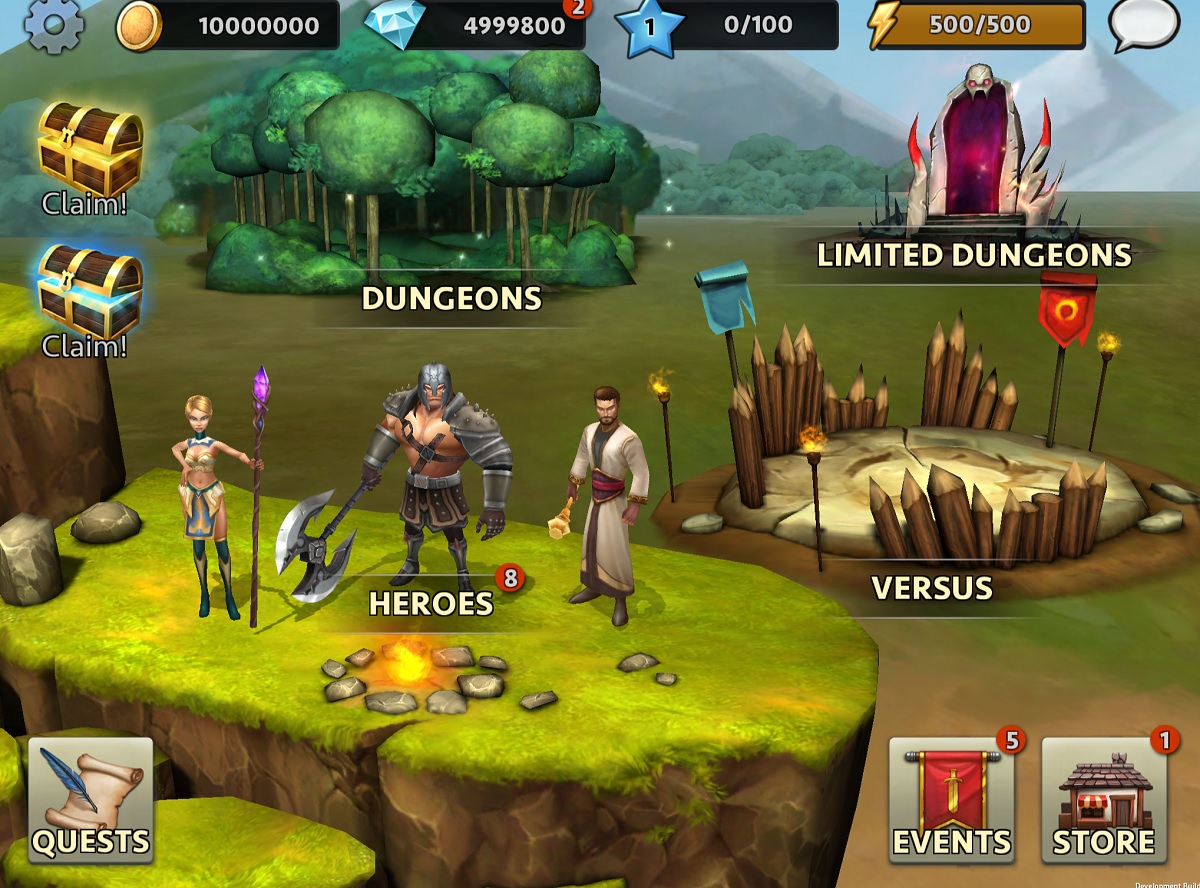 Variety of gameplay in Quest of Heroes.