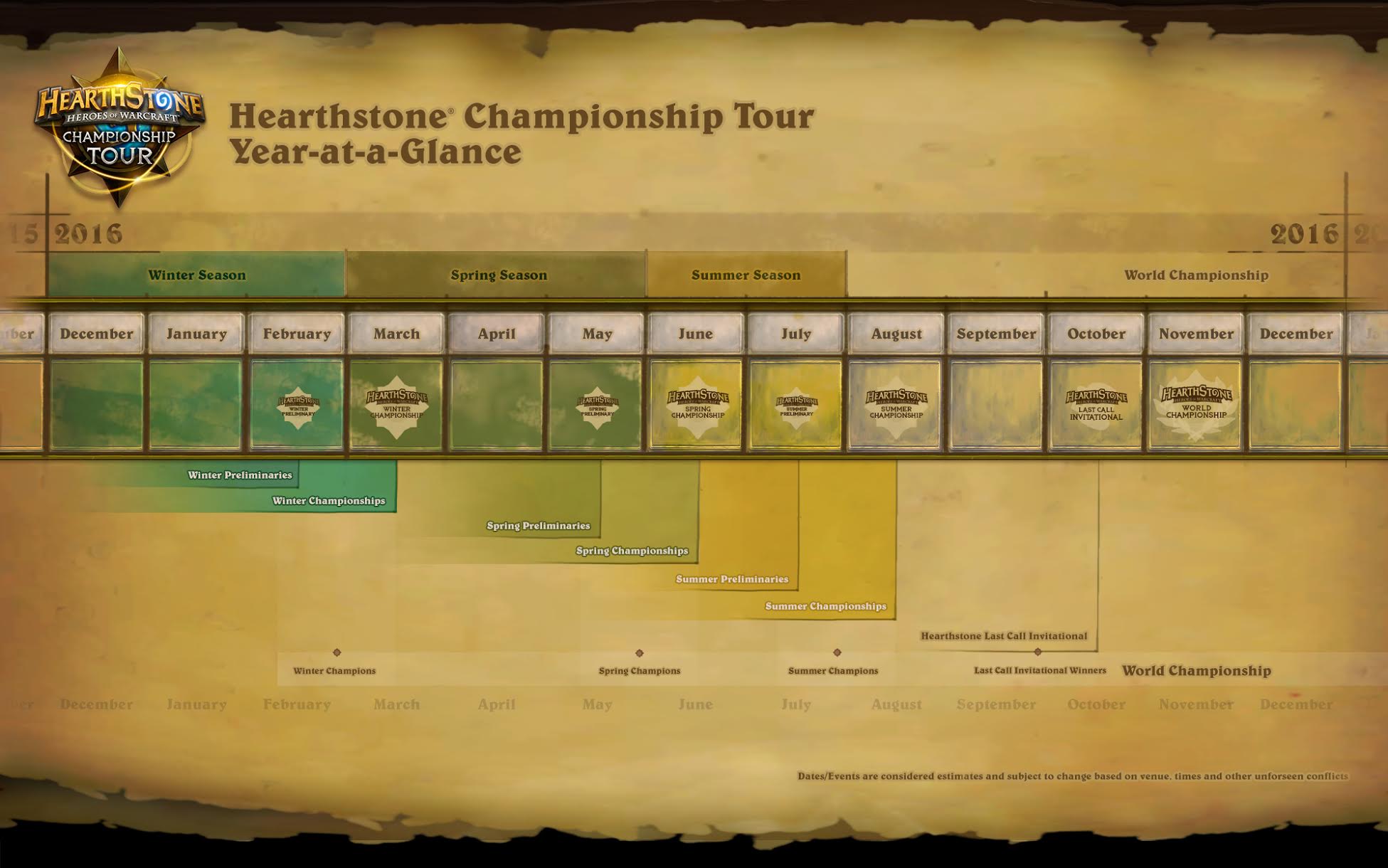 The Hearthstone Championship Tour schedule. 