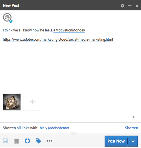 A screenshot of sharing photos with Adobe Social