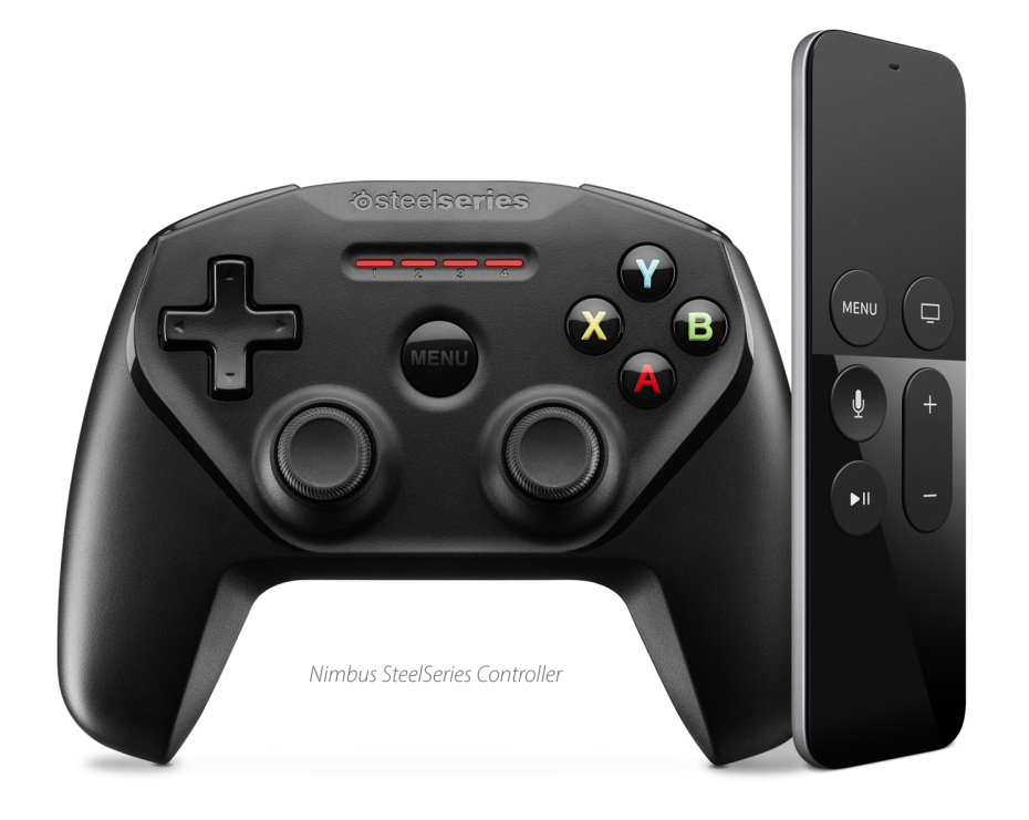 Apple TV Siri remote (right) and third-party controller