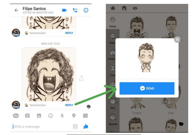 MomentCam Facebook Messenger integration