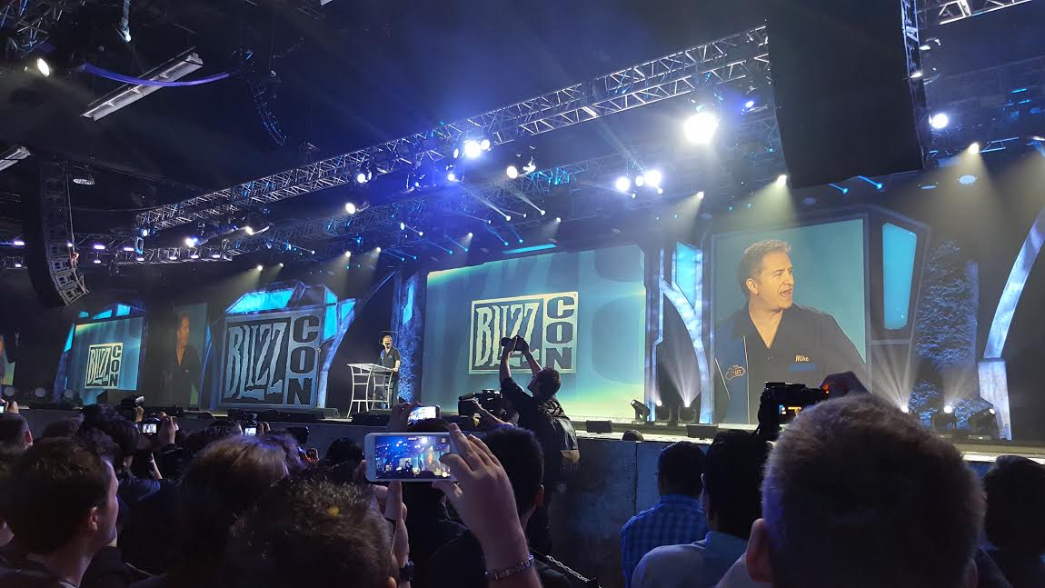 Mike Morhaime at the opening ceremony for BlizzCon 2015.