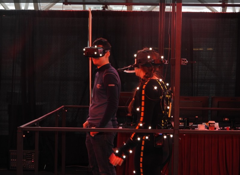 An exhibit of motion capture and VR at the MIGS 15 event in Montreal.