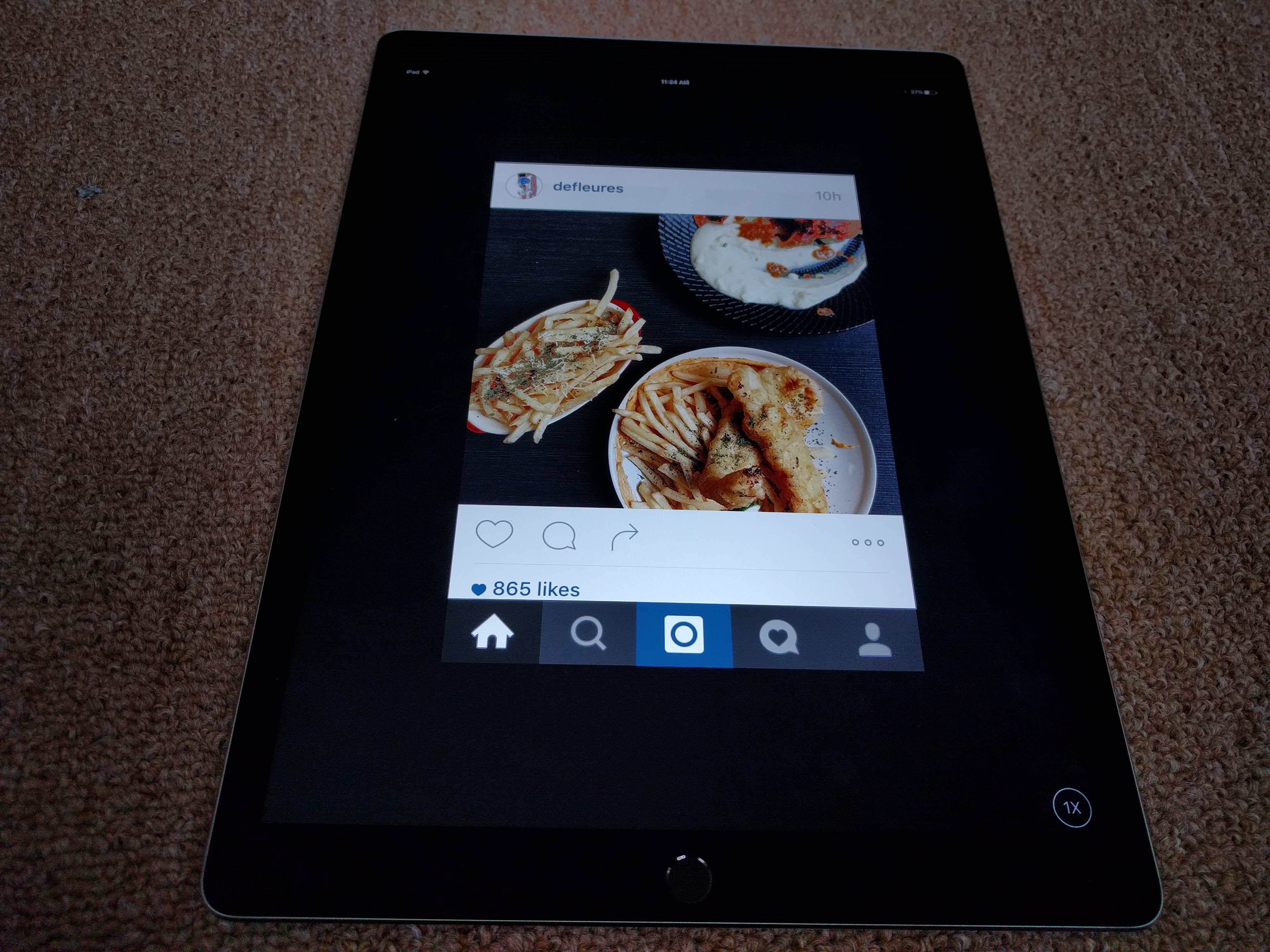 Instagram on the iPad Pro.