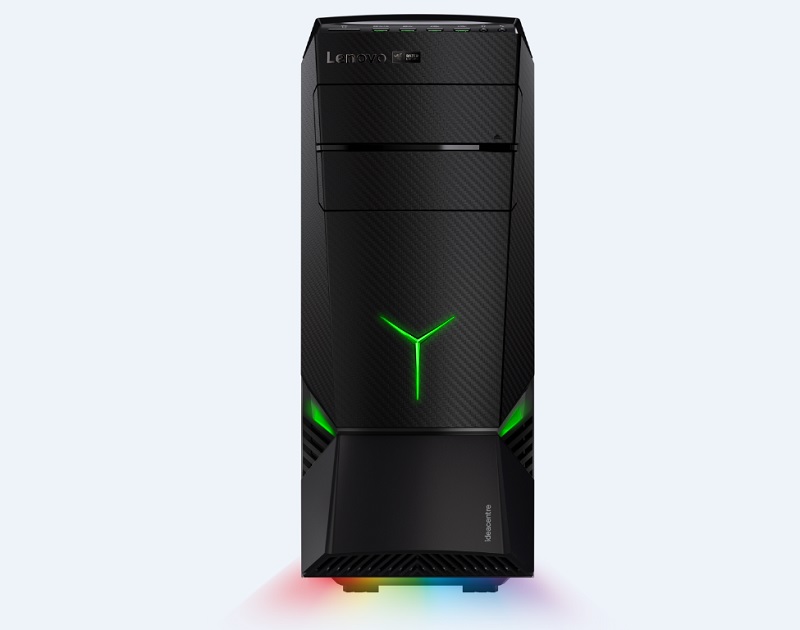 Front view of Lenovo's gamer PC.