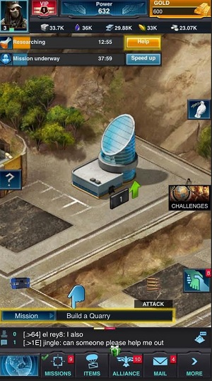 A view of the research facility in a screen shot from Mobile Strike.