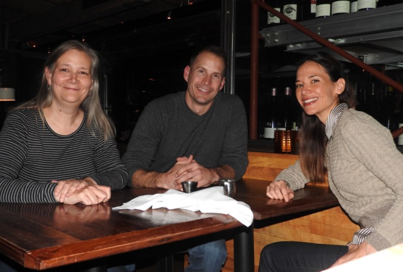 Amy Hennig, Scott Probst (both of EA Visceral Games) and Jade Raymond of EA Motive in Montreal.