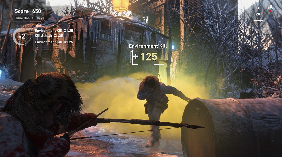 Lara Croft uses poison arrows in Rise of the Tomb Raider.