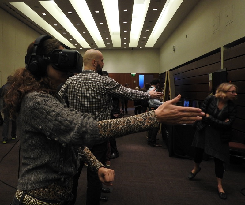 An Oculus demo at the VRX event in San Francisco.