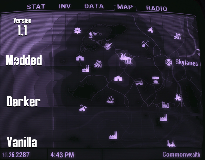 A look at the difference between the map with and without the mod.