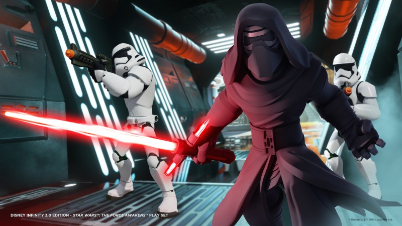 Kylo Ren and the First Order stormtroopers in Disney Infinity 3.0.