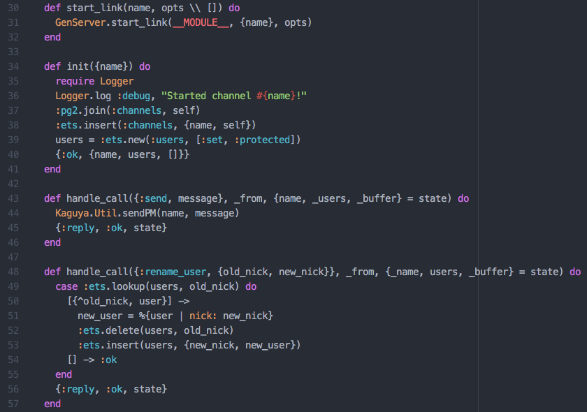 Elixir code used in the Kaguya IRC bot.