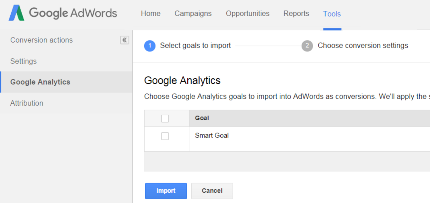 Smart Goals can be imported into AdWords to be used as an AdWords conversion.  Once you’ve defined a conversion in AdWords, you’re able to optimize for it.