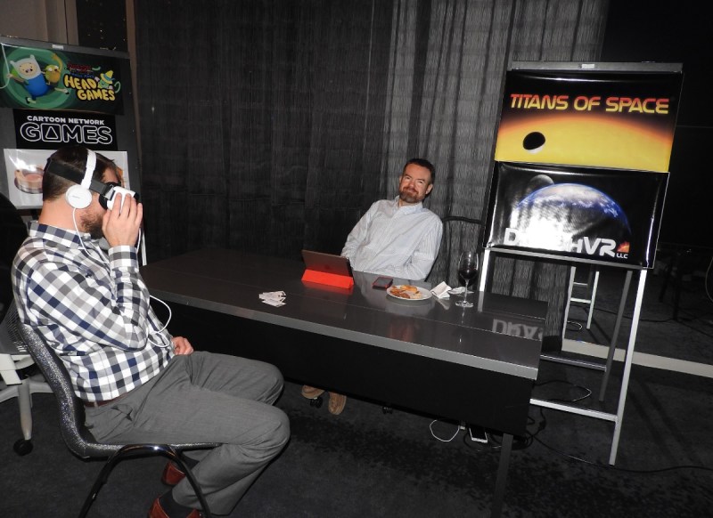 Titans of Space VR game at Unity event.