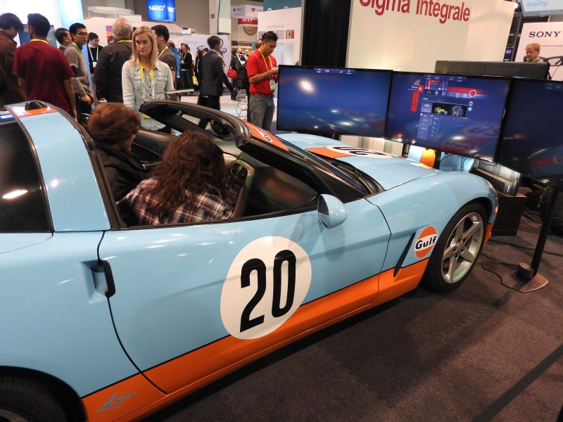 Sigma Interale's racing car simulator uses an actual Corvette.