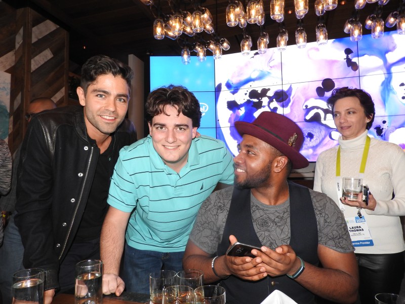 Adrian Grenier (left), Palmer Luckey (center left) at a Dell CES event.