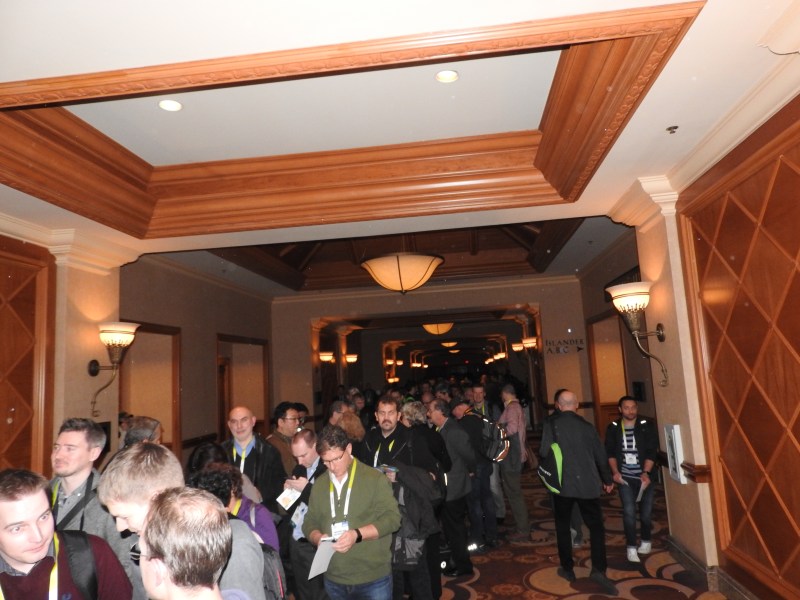 The line for CES Unveiled party.