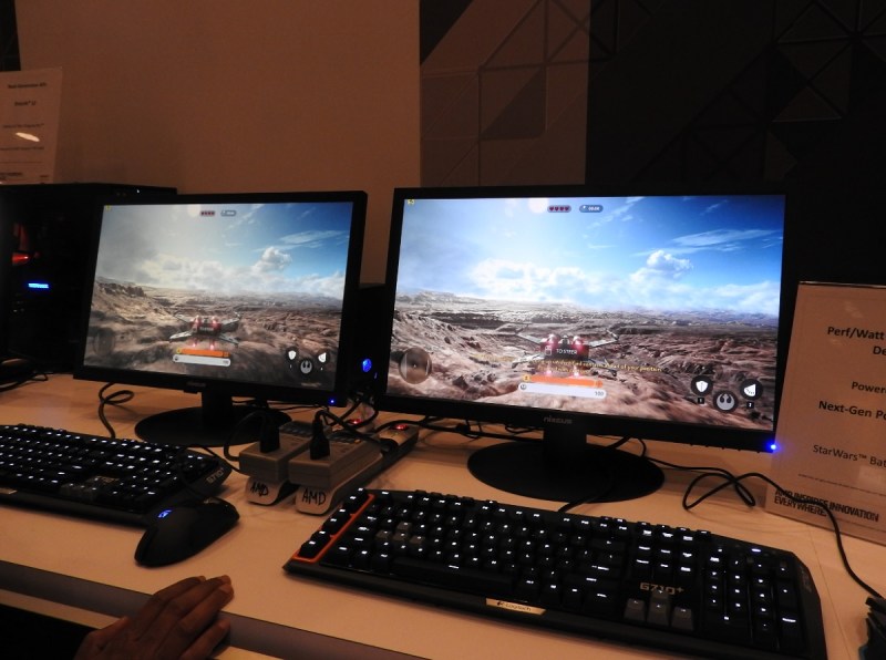 4K displays at CES 2016 in AMD booth.