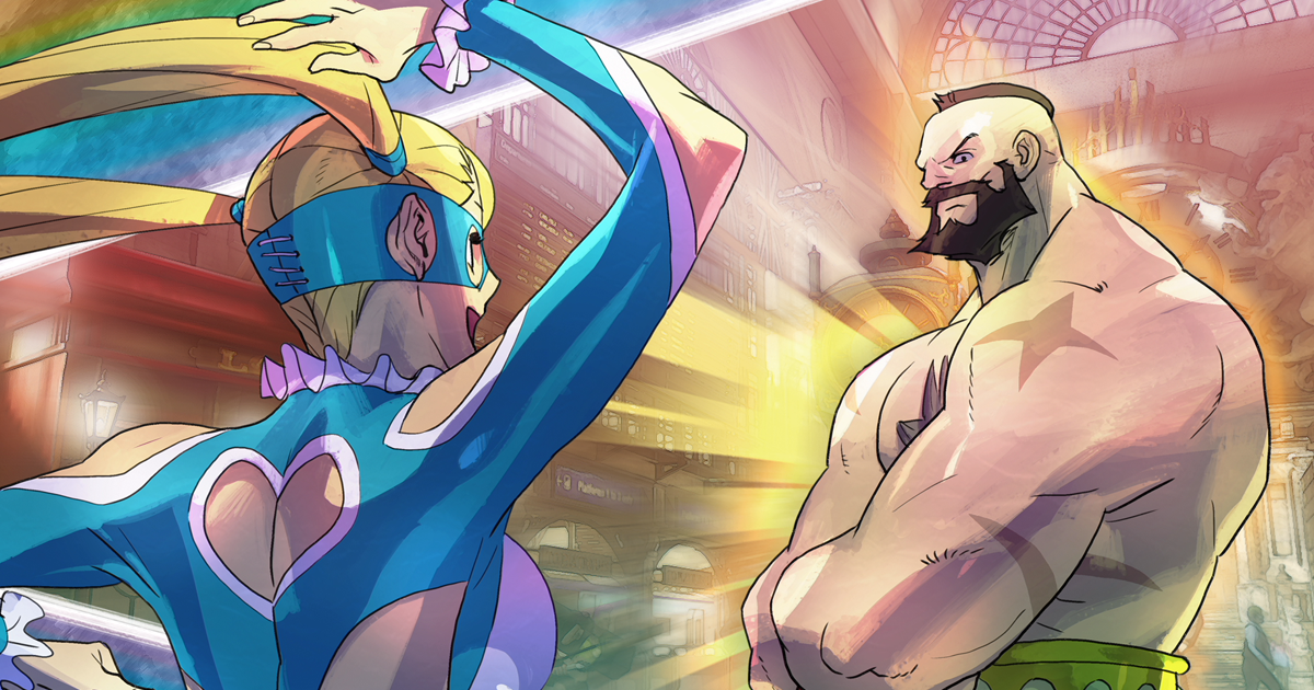 Street Fighter V R.Mika vs. Zangief Bengus artwork