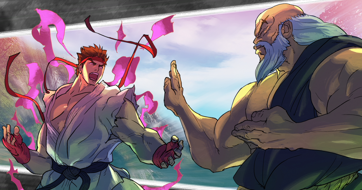 Street Fighter V Ryu vs. Gouken Bengus artwork