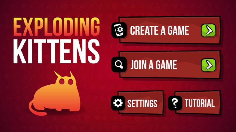 The interface for Exploding Kittens is really simple.