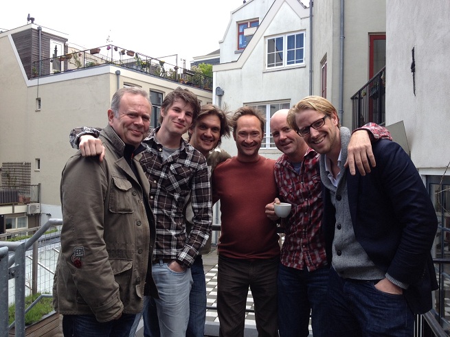 Gambitious' founders in 2012. Mike Wilson is in the red, and Harry Miller is holding the cup.