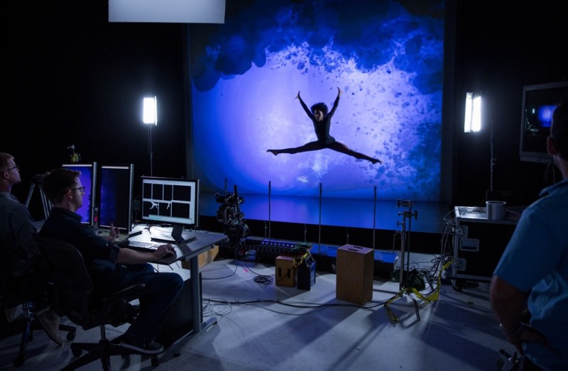 Dancer Paige Fraser's performance is captured by an Intel RealSense 3D camera.