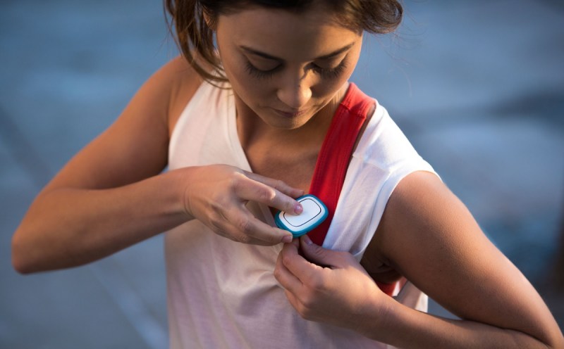 Revolar's panic button can be worn on or under your clothing.