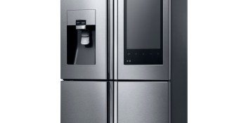 Samsung’s Family Hub connected refrigerator features a 21.5-inch HD touchscreen