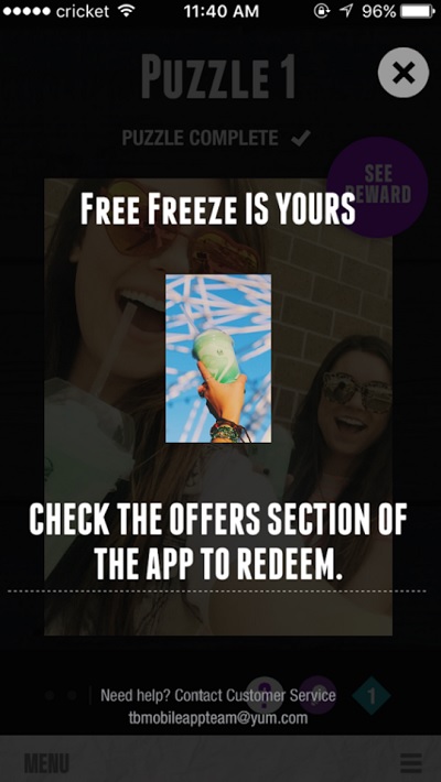 Taco Bell offers rewards via Kiip if a consumer simply shares something on social media.